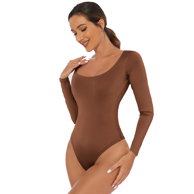 HuaStudio™ Long Sleeve Snatched Bodysuit