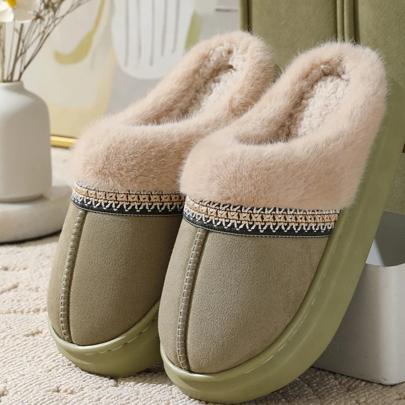 Slippers Women'S Fuzzy Memory Foam Slippers Fluffy Winter House Shoes Indoor and Outdoor Lovers Warm Slippers with Good Wrapping